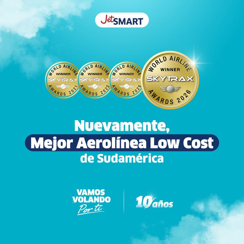 Nuevamente, Mejor Aerolínea Low Cost de Sudamérica